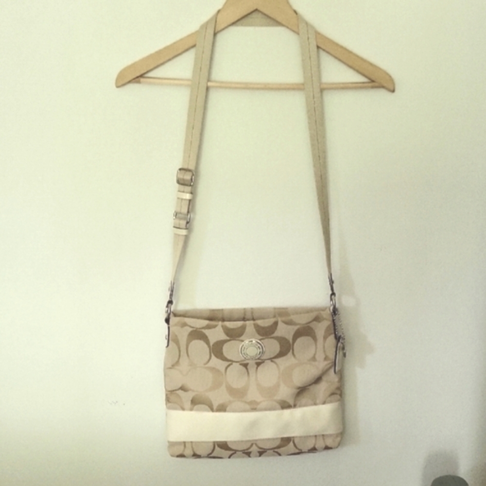 Coach Cream Crossbody Bag with Adjustable Strap